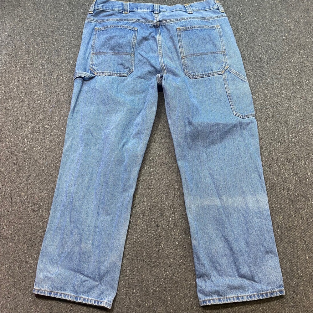 Polo Jeans Co RL Easy Fit Sz 32 Mens Blue Grunge Distressed Straight Leg Denim